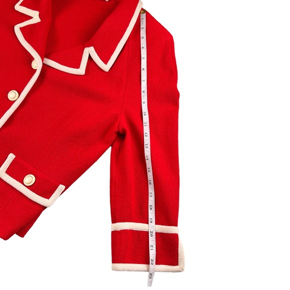 St. John Collection Red Santana Knit Button Front Blazer 
Jacket Pants Suit - Picture 9 of 17